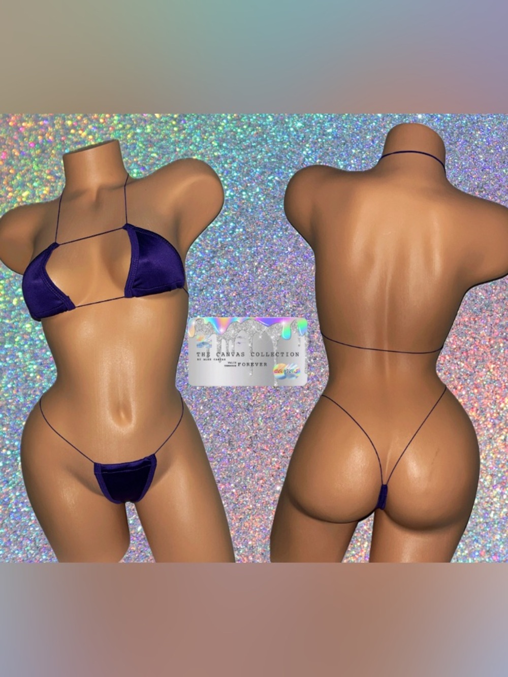 EXOTIC DANCEWEAR: Dark Purple 2 Bikini piece Set